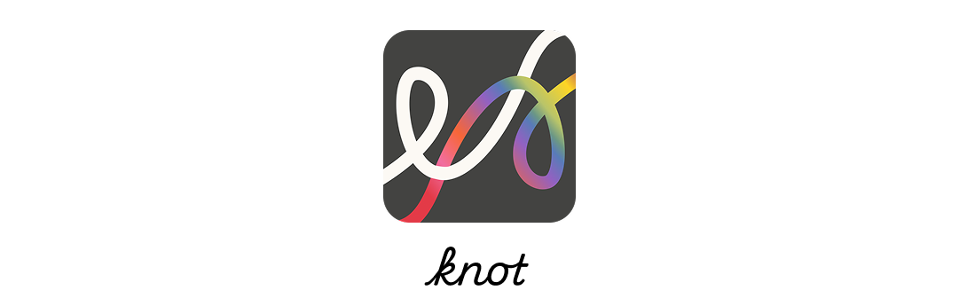 The knot logo, a colourful looping knot shape